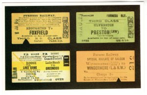 Railroad Train Tickets Postcard, Furness Railway