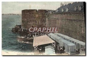 Postcard Old Saint Malo Les Remparts high Maree