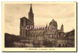 Old Postcard Strasbourg La Cathedrale Cote Sud