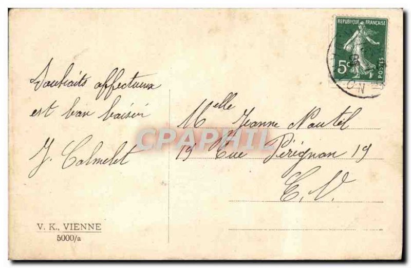 Old Postcard Fantaisie Snowman