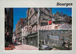 Modern Postcard Bourges (Cher) La rue Mirabeau Square Gordaine La Cathedrale