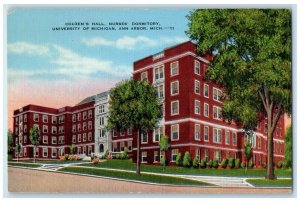 1940 Couzen Hall Nurses Dormitory University Ann Arbor Michigan Vintage Postcard