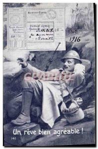 Postcard Old Army Soldier Card Mandate