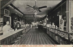 Eau Claire WI Dor Smith Co Ice Cream Parlor c1910 Postcard