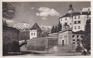 Schlosshof in Amras Real Photo Vintage Austria Postcard