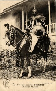 PC CPA DJIBOUTI / SOMALIA, GUERRIER ABYSSIN, Vintage Postcard (b13946)