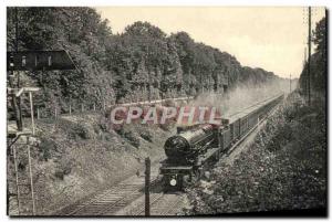 Postcard Old Train Locomotive North Region A train runs Paris Chantilly in Ch...