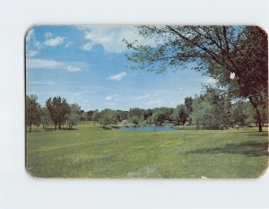 Postcard View of fairway and water hazard at the Country Club Lincoln NE USA
