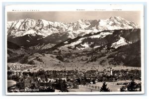Postcard Wettersteinwand Garmisch mit Dreitorspitze, Germany posted 1936  B30