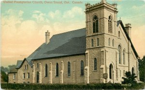 Vintage Postcard; United Presbyterian Church, Owen Sound, Ontario Canada
