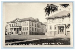 c1910's High School Gymnasium Building Walla Walla WA RPPC Photo Postcard 