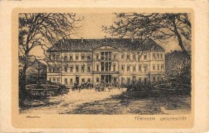 Universität Tübingen, Germany Artist-Signed ca 1920s H. Sting Vintage Postcard