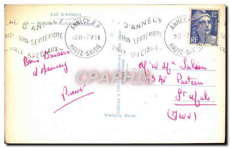 Modern Postcard Menthon Saint Bernard