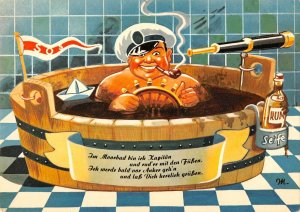 US4241 Im Moorbad bin ich Kapitan Painting SOS Postcard comic