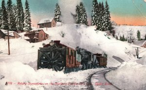 Vintage Postcard Rotary Snow Plow On The Southern Pacific Co's Line Ogden Route