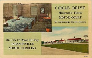 NC, Jacksonville, North Carolina, Circle Drive Motel, Multi-View,Ahrens No 10692