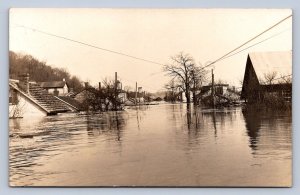 J87/ Syracuse? Ohio RPPC Postcard c1913 Flood Disaster River Homes  672