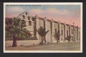 California Mission San Gabriet Founded 1771 Pub by Pacific Novelty Co. ~ WB