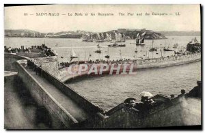 Old Postcard Saint Malo The Mole and the Remparts