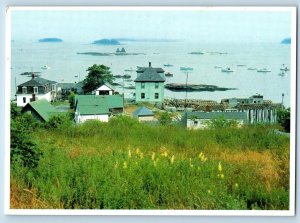 1989 The Working Fishing Village Fishing Boats Stonington Maine Vintage Postcard