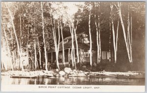 Cedar Croft Ontario Birch Point Cottage RPPC Postcard H81