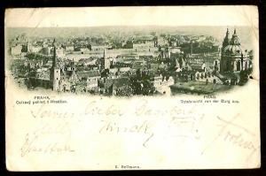 Austria 1897 Prag Totalansicht vo der Berg Bellmann Postcard