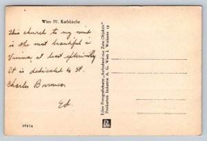 RPPC  Vienna  Austria   Wien  Karlskirche  Postcard