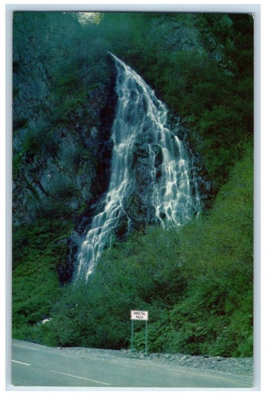 c1960s Horsetail Falls on the Richardson Highway near Valdez, Alaska AK Postcard