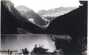 VINTAGE POSTCARD LAKE LOUISE PANORAMA LOOKOUT 1904-1918 REAL PHOTO RPPC