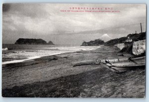 Japan Postcard View of Enoshima From Hichirigahama Beach c1910 Unposted