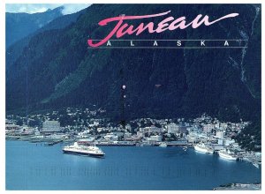 Aerial View Postcard Juneau Alaska Postmarked 1994