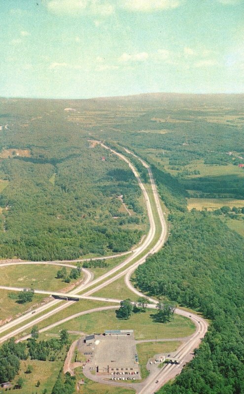 Vintage Postcard Aerial View Of Interchange New York State Thruway Expressway