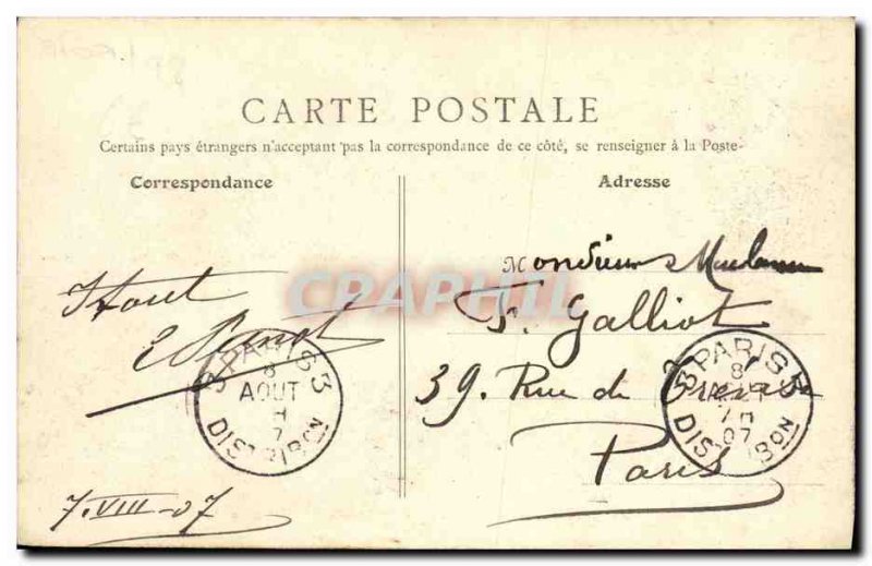 Old Postcard Bernieres rue de la Gare The level crossing