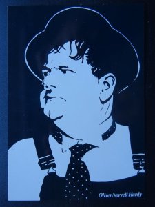 OLIVER NORVELL HARDY c1980s Modern B & W Postcard by Beechwood 553568