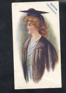 LOWNEY'S CHOCOLATES NO. 4 VINTAGE ADVERTISING POSTCARD PRETTY GIRL