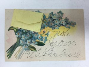 1908 A Note From Frelighsburg Quebec Canada Postcard Mini Letter Glitter