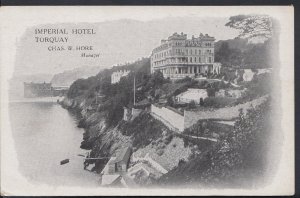 Devon Postcard - Imperial Hotel, Torquay - Chas.W.Hore, Manager   RT476