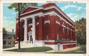 Masonic Temple Pittsfield, Massachusetts USA Unused 