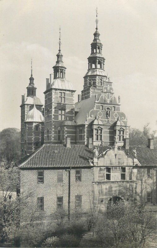 Lot of 6 real photo postcards 1940`s Denmark Copenhagen architecture castle