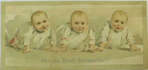 1880's Hood's Sarsaparilla Babies Crawling Pills Quack Victorian Card P116