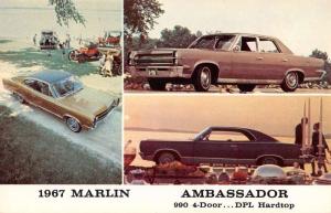 1967 Marlin Ambassador Hardtop Early Auto Multiview Vintage Postcard K107440