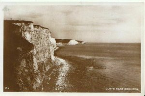 Sussex Postcard - Cliffs - Near Brighton - Real Photograph - Ref TZ9870