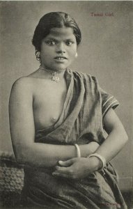 ceylon, Native Topless Nude Tamil Woman, Necklace Jewelry (1910s) Postcard