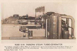 KW Parsons Steam Engine Turbo Generator Real Photo Old Postcard