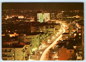 TEL-AVIV view towards Ben Yehuda Street at night ISRAEL 4x6 Postcard