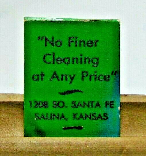 1 Hour Cleaners Salina Kansas Vintage Matchbook Cover 