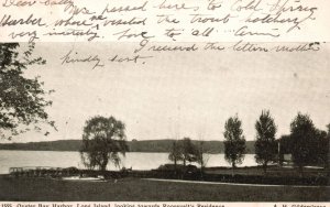 Postcard Oyster Bay Harbor Long Island Looking Towards Roosevelt Residence