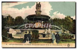 Old Postcard Aix en Provence The monumental fountain