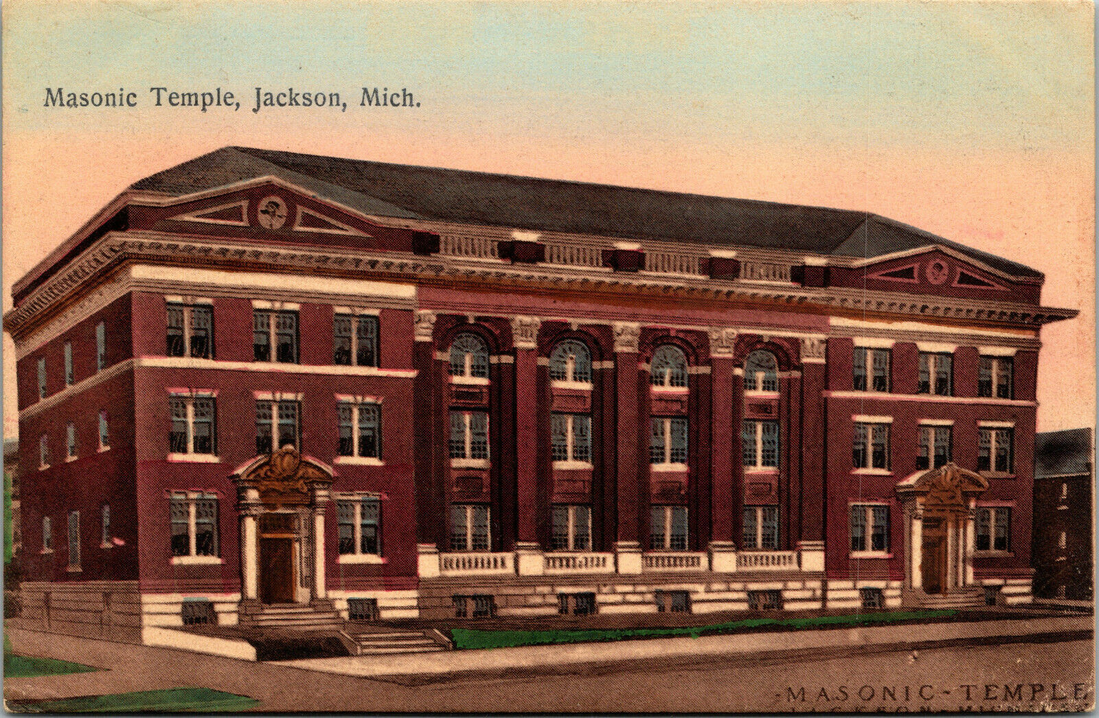 Jackson, Michigan Masonic Temple, Front ViewA31 United States