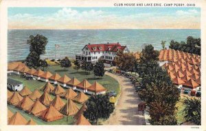 Club House Tent City Camp Perry Ohio Lake Erie 1930s postcard